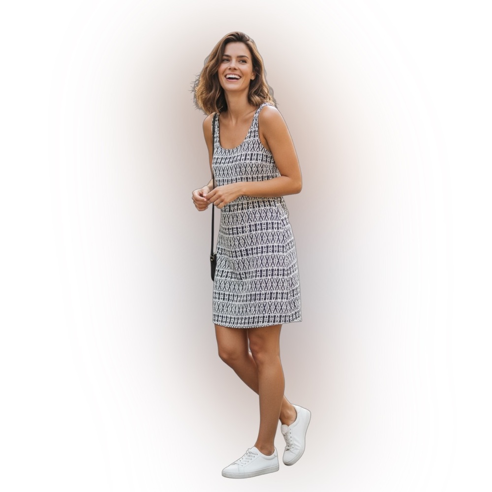 H&M Gray Silver Scoop Neck Sleeveless Sundress